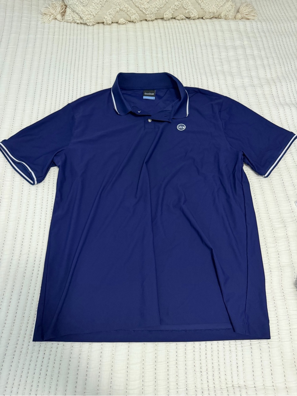 Good Good Golf Navy Short-Sleeve Polo Shirt with White Trim